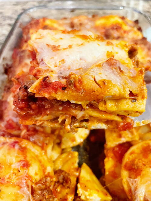 Lazy Lasagna Recipe {made With Frozen Ravioli}