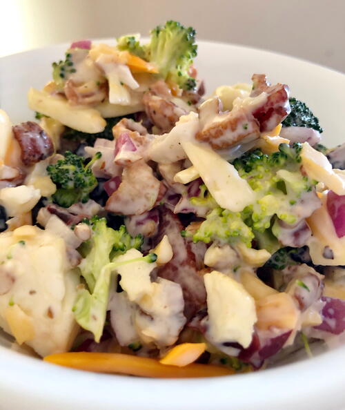 Broccoli Cauliflower Bacon Salad Recipe