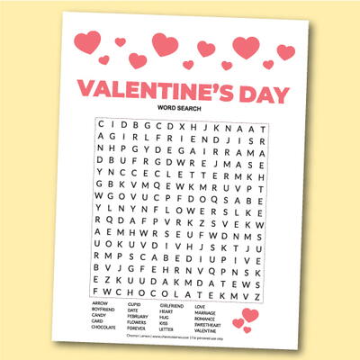 Printable Valentine’s Day Word Search