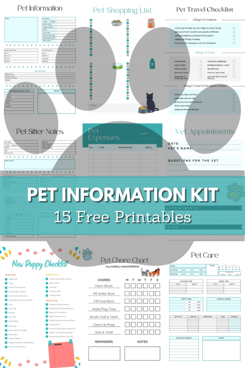Pet Information Kit - Free Family Pet Printables