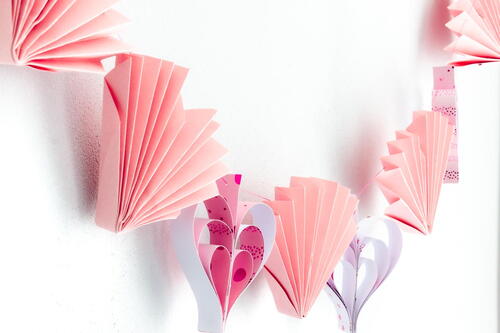 3d Paper Heart Garland Decorations