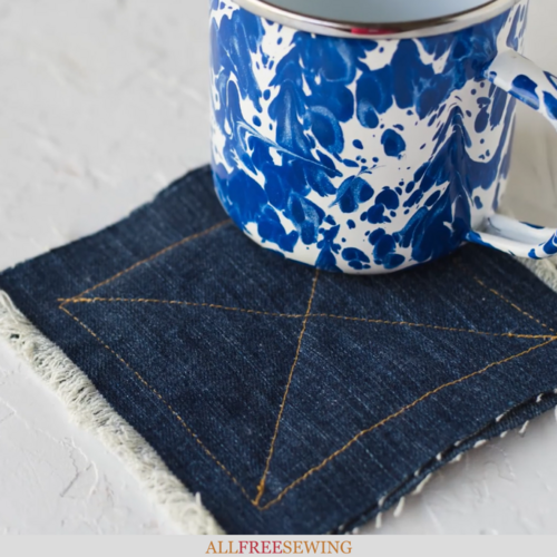 Upcycled Denim Jean Fringed Coasters