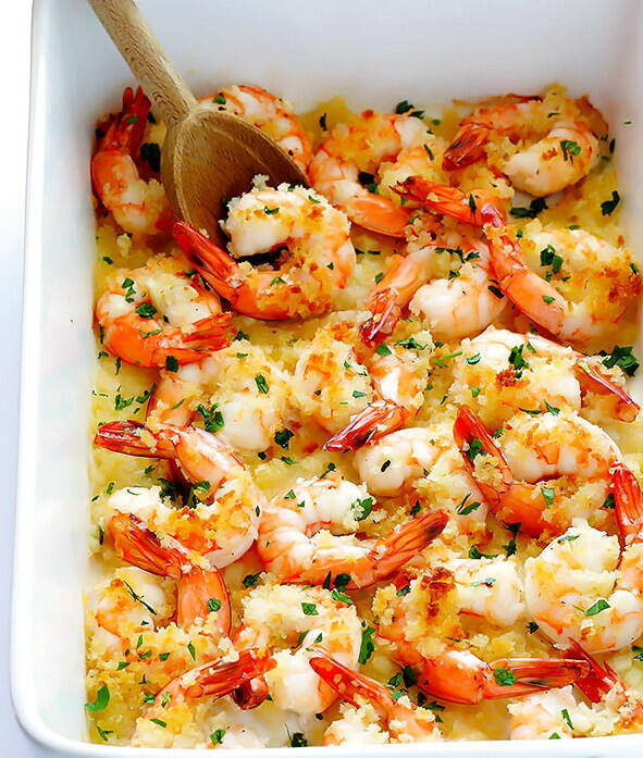 Garlicky Baked Shrimp