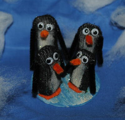 The Penguin Family (made From An Old Glove)