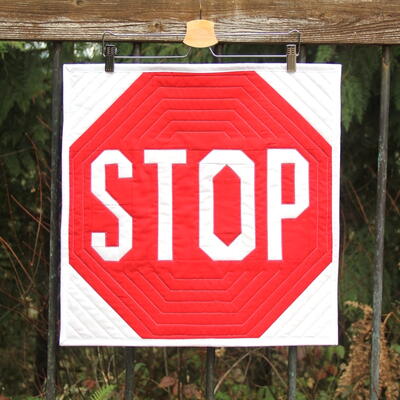 Stop Sign Mini Quilt
