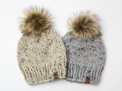 Solid Chunky Winter Pompom Faux Fur Toque Baby Children Women