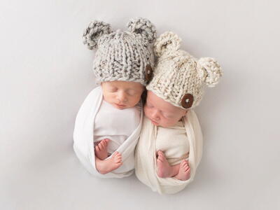 Bear Ears Hat Chunky Baby Children Women Men Winter Toque