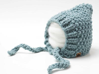 Chunky Seed Stitch Pixie Bonnet Baby Children Hat 