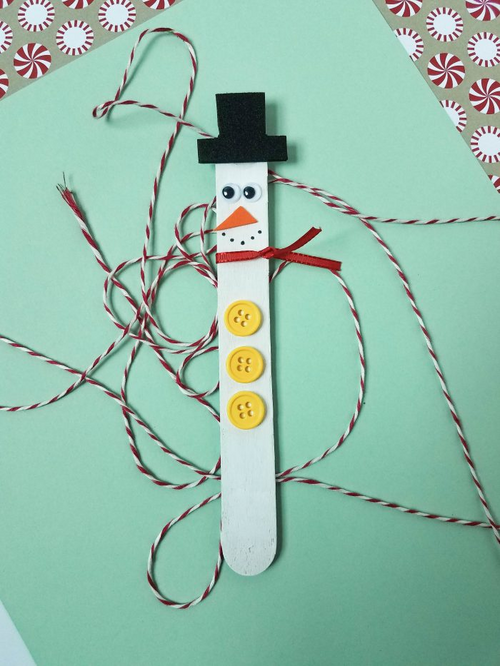 Craft Stick Snowman Magnets