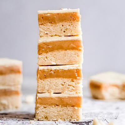 Easiest White Chocolate Millionaire Shortbread