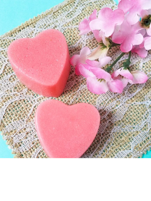 Strawberry Heart Sugar Scrub Bars