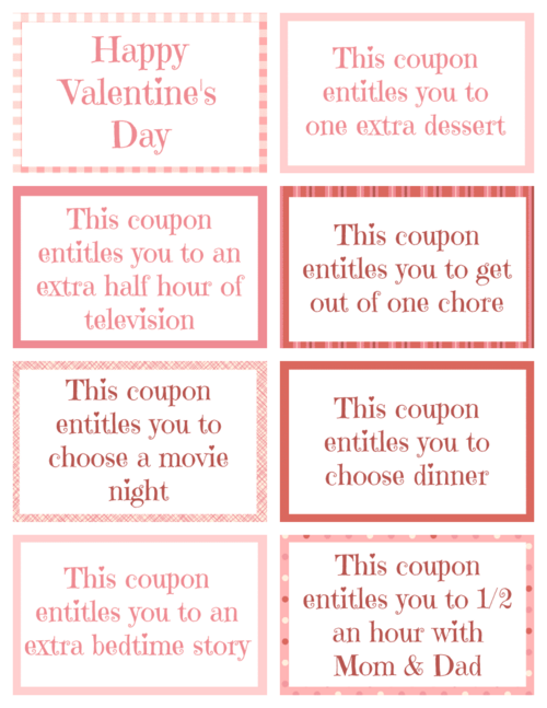 Printable Valentine Coupon Book For Kids