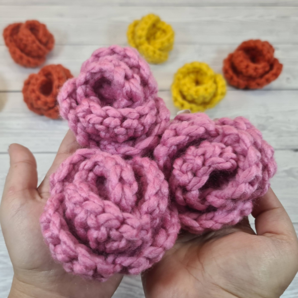 Easy Crochet Rose Flower Embellishment