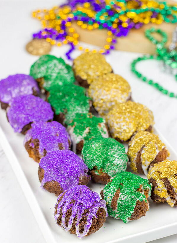 Mardi Gras Donut Holes Recipe | FaveSouthernRecipes.com