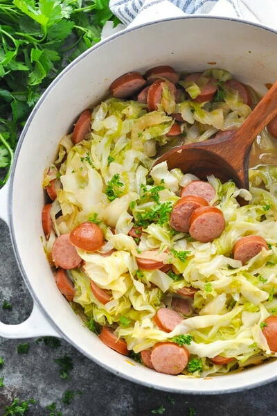 Smoked Sausage And Fried Cabbage 