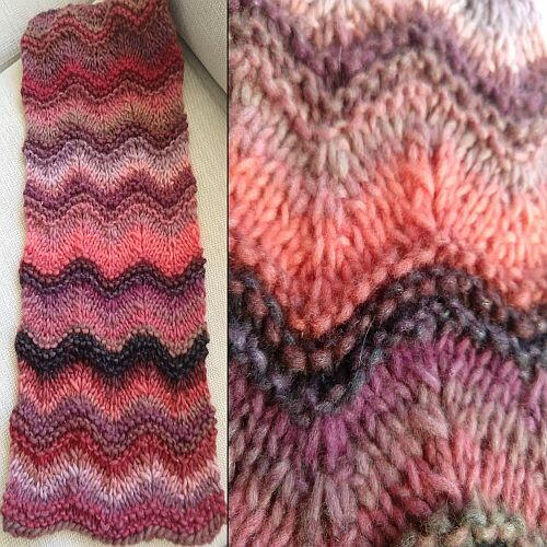 Wave Pattern Knit Scarf