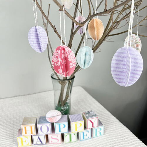 Easter Egg Tree And 3d Paper Eggs