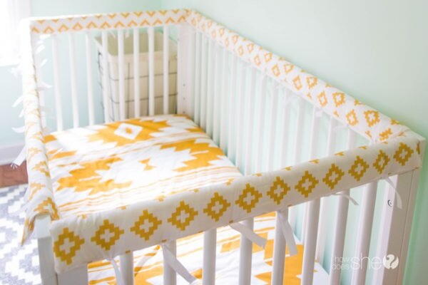 Padded Crib Rail Cover Tutorial by How Does She