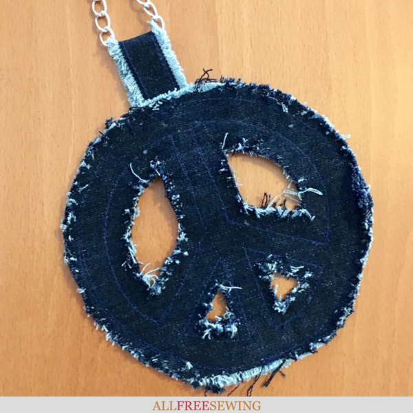 How to Make a Peace Sign Necklace from Denim