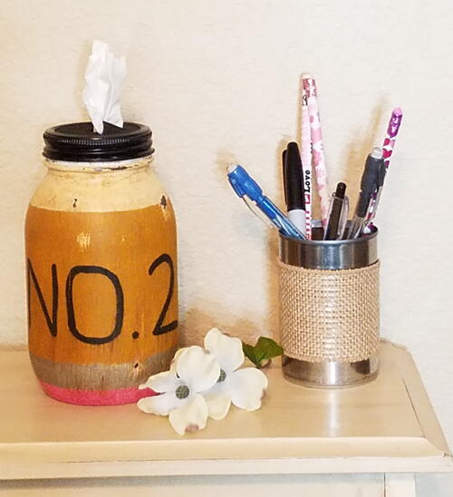 Pencil Jar Tissue Dispenser