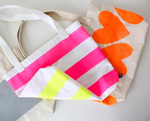 Stripes of Neon Tote | AllFreeSewing.com