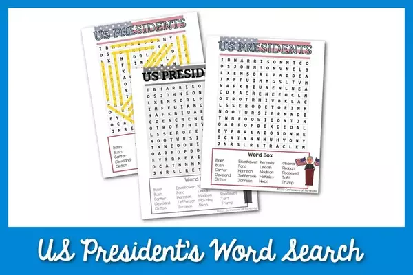 Free Fun And Easy Us President’s Word Search