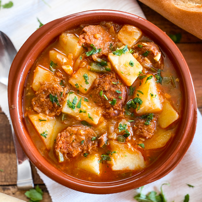 Classic Spanish Chorizo & Potato Stew | Patatas A La Riojana Recipe