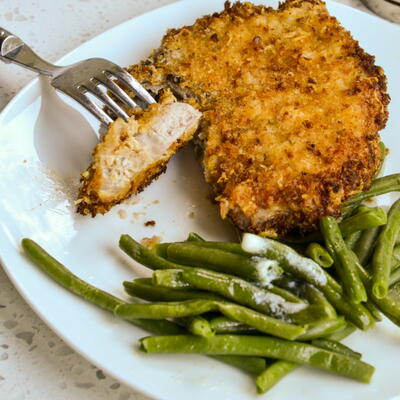 Pork Rind-Crusted Pork Chops | FaveSouthernRecipes.com