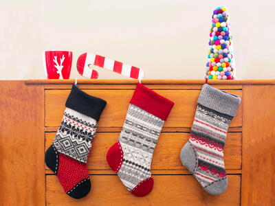Upcycled Fair Isle Sweater Christmas Stocking