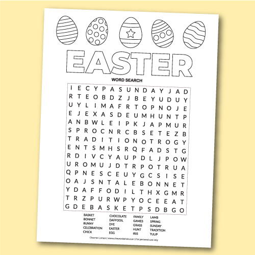 Printable Easter Word Search Puzzle