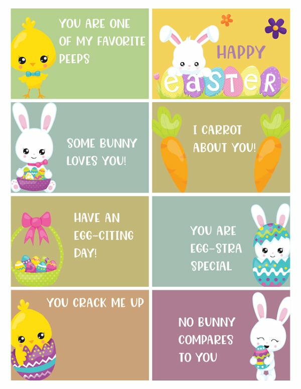 Free Printable Easter Lunchbox Notes | AllFreePaperCrafts.com