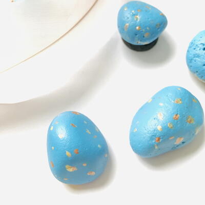 Robin’s Egg Painted Rock Magnets 
