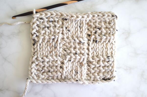 Tunisian Basketweave Stitch Step 26