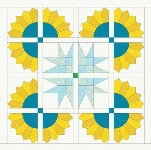 Peace for Ukraine Sunflower Quilt Pattern