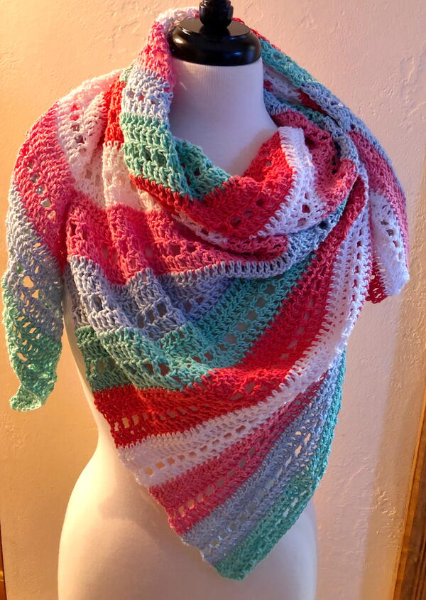 Crochet Triangle Shawl With Shells
