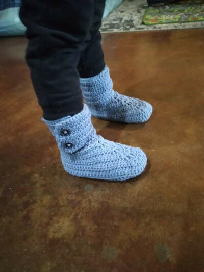 Crochet Kids Boots Worked Flat