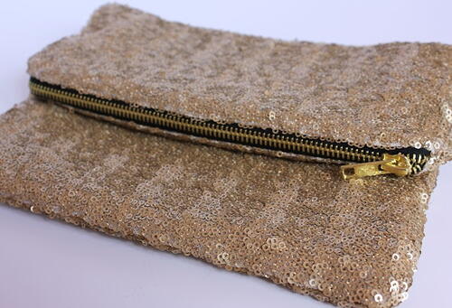 Lined Sequin Clutch