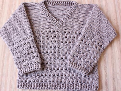 Stitching Crochet Gents Sweaters Pullover | AllFreeCrochet.com