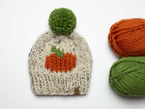 Pumpkin Hat Pompom Fall Halloween 
