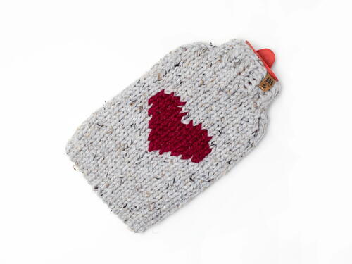 Heart Hot Water Bottle Cover Sweater