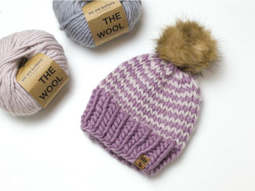 100% Wool Pinstripe Toque Hat Winter Luxury