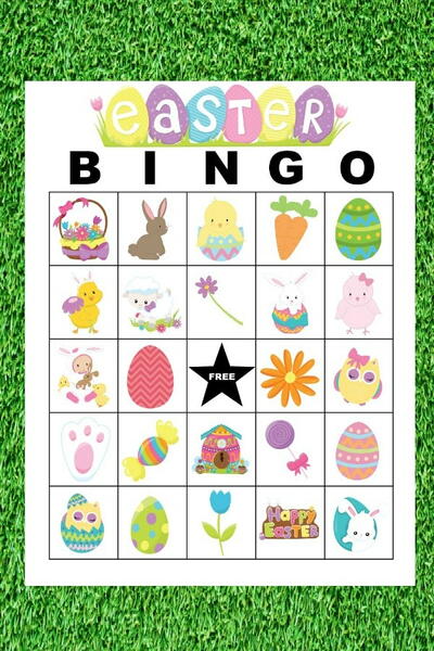 Colorful Free Printable Easter Bingo Cards