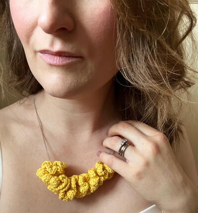 Ruffle Crochet Necklace