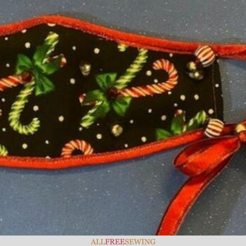 Candy Cane Christmas Face Mask Tutorial | AllFreeSewing.com