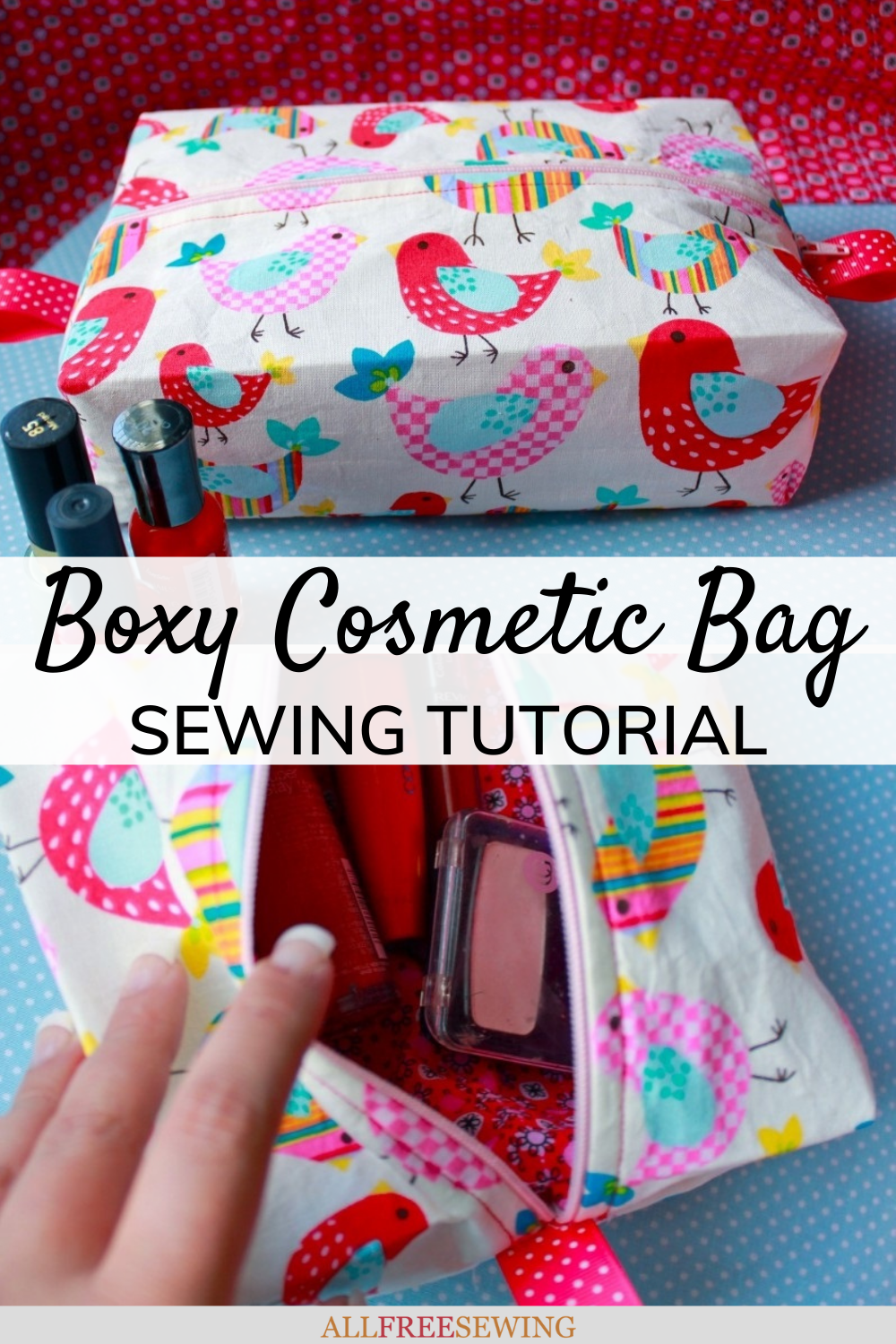 Boxy Cosmetic Bag Tutorial (& Sewing Video)