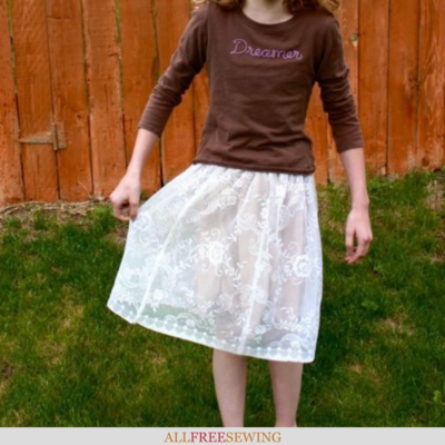 Upcycled Tablecloth Lace Skirt Tutorial