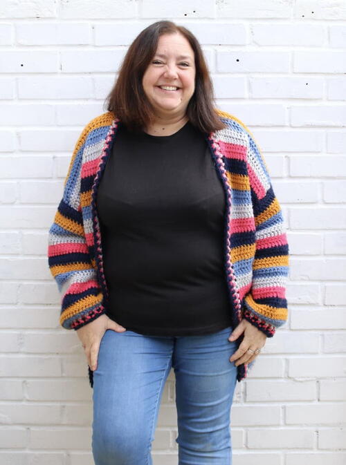 Stripy Crochet Cardigan