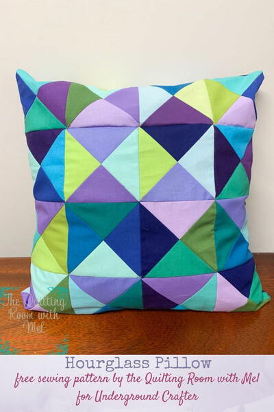 Hourglass Quilt Block Pillow By Quilting Room With Mel