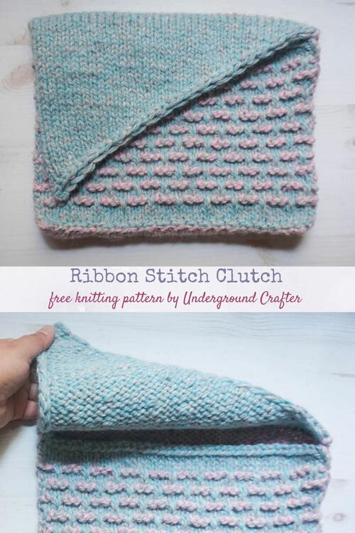 Ribbon Stitch Clutch