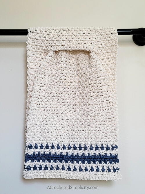 Farmhouse Striped Keyhole Hand Towel